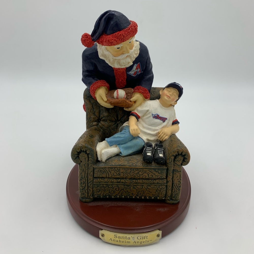 Angels MLB Baseball Santa's
Gift Figurine.